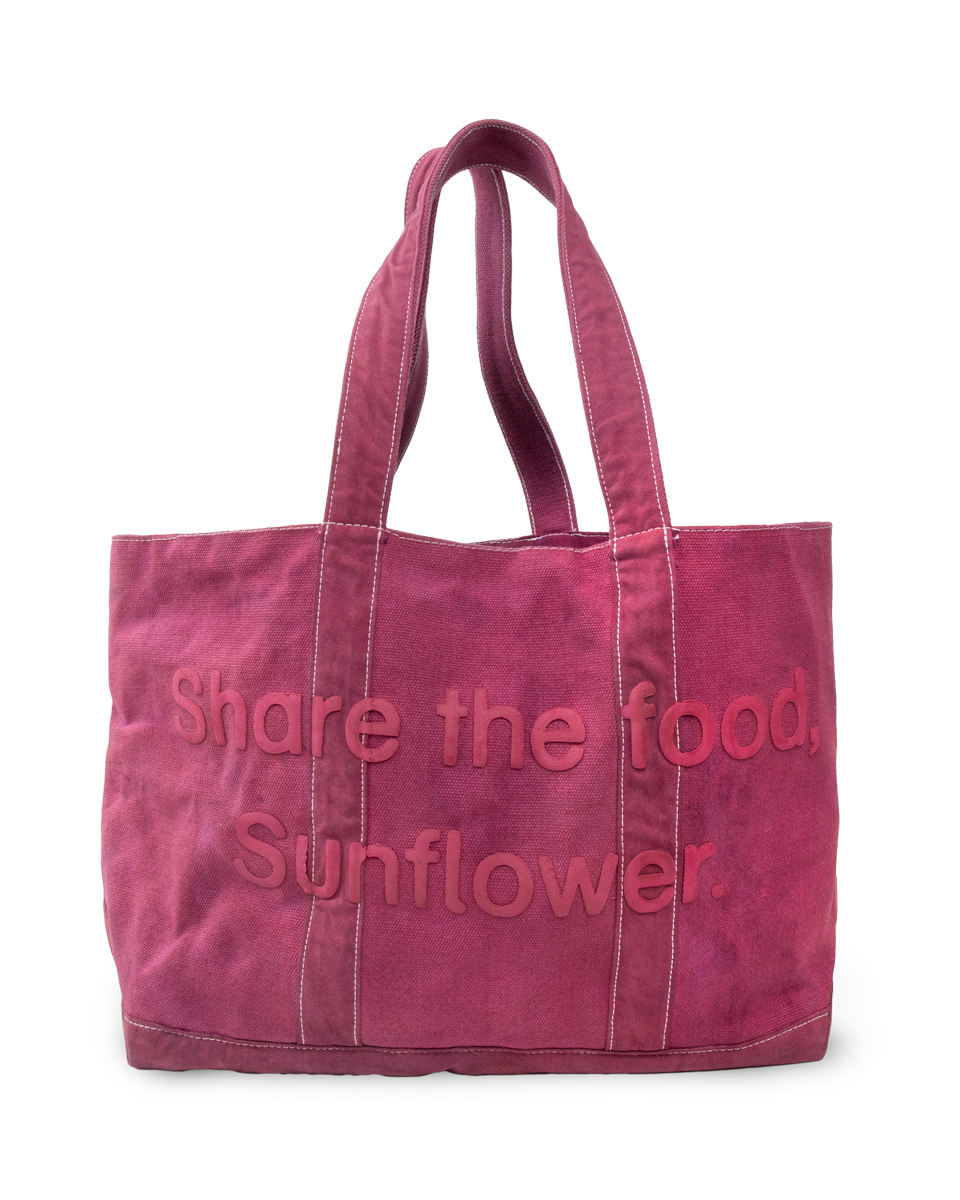 Share the Food, Sunflower - Jumbo Tote (Burgundy)